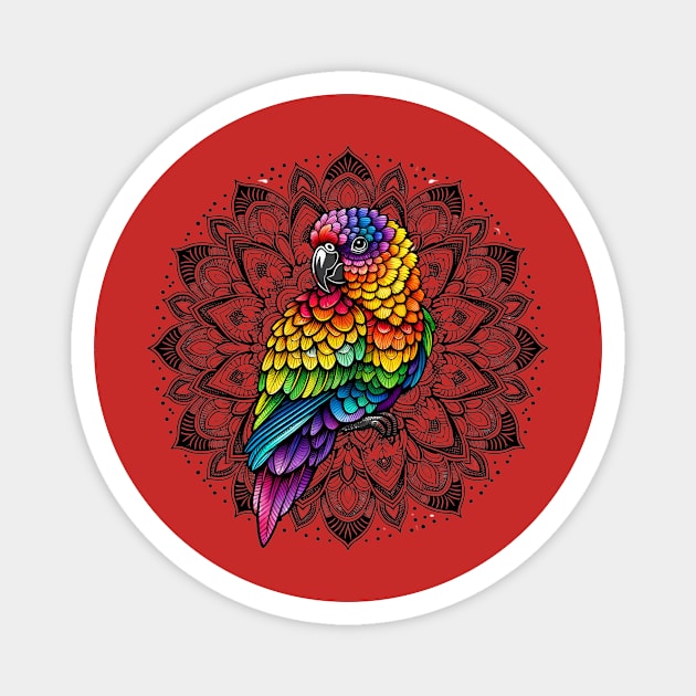 Colorful Lory Magnet by Sravudh Snidvongs